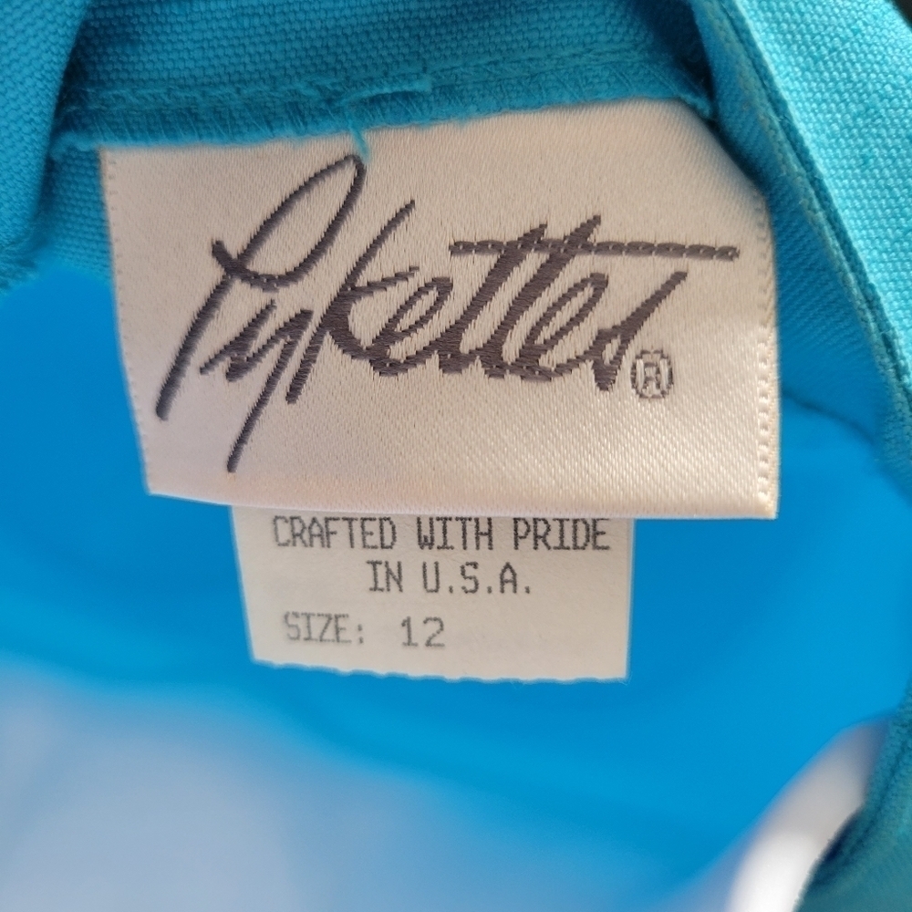 Pykettes Vintage Women's 12 Bright Blue Blazer One Button Spring Summer Preppy - Picture 5 of 6